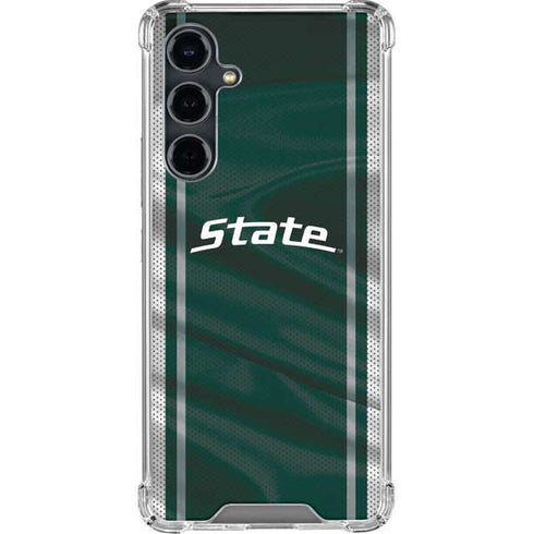 Michigan State University Jersey Grey Galaxy S23 FE Clear Case